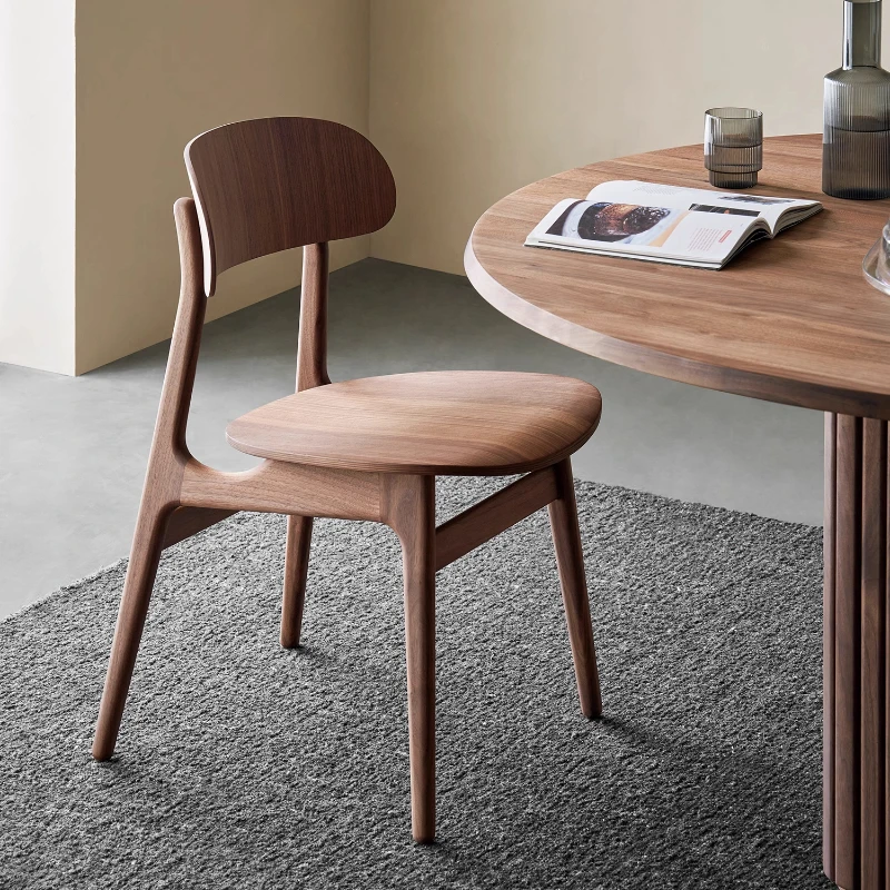 

Black walnut solid wood dining chair wabi **** book chair backrest dining table chair