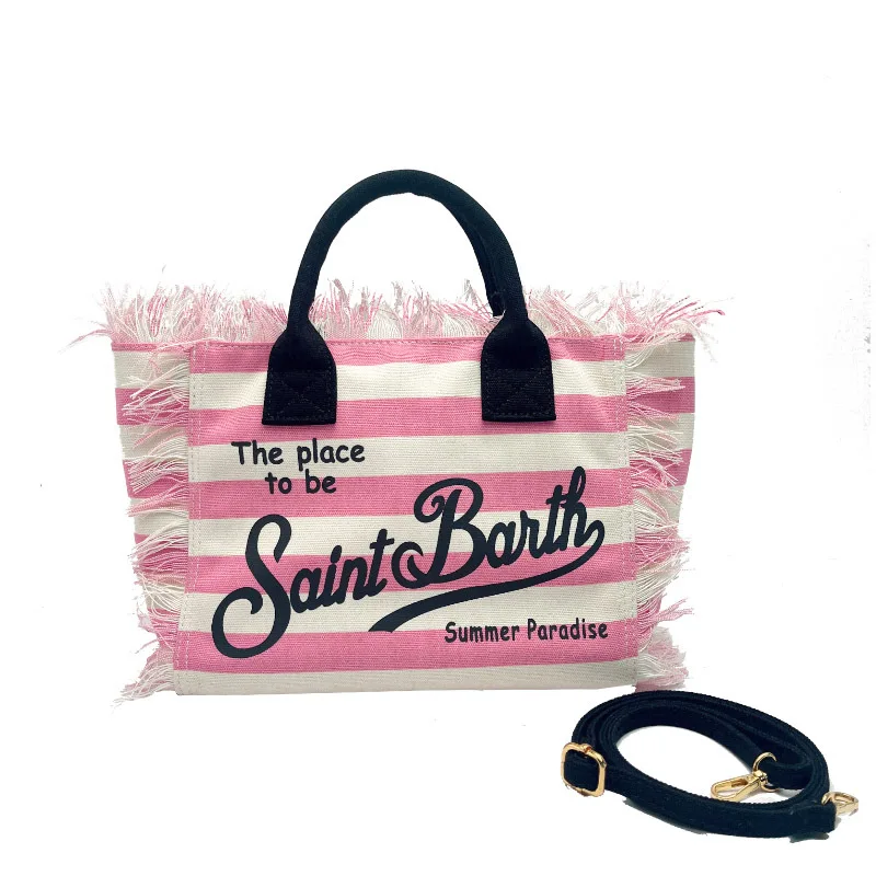 Imagem -06 - Saint Barth-bolsa de Viagem Crossbody Bolsa Cruz Rosa Pequena Tela Handmade Tassel Bolsa Bolsala Novo