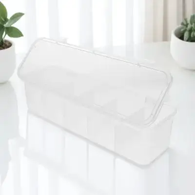 Tea Bag Holder with Lid Modern Compact Storage Organizer for Tea Bags Sugar Packets Coffee Station Candy Snacks Home Office Bar