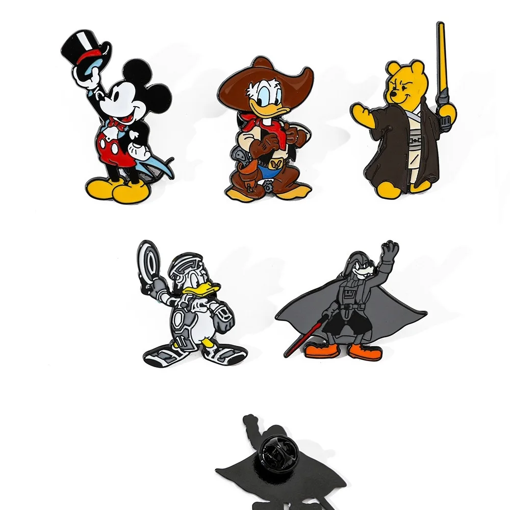 

1-5Pcs Mickey Donald duck Enamel Pin Brooches For Lapel Pins Metal Badge on decor Backpack Clothes Metal Badge Fashion Gifts
