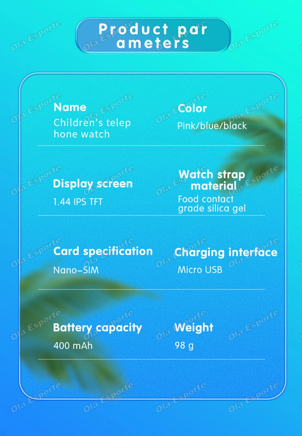 Children's Smartwatch Boy and Girl HD Call LED Flashlight SOS LBS Location Waterproof GPS Alarm Clock Step Count Smart Watch H10