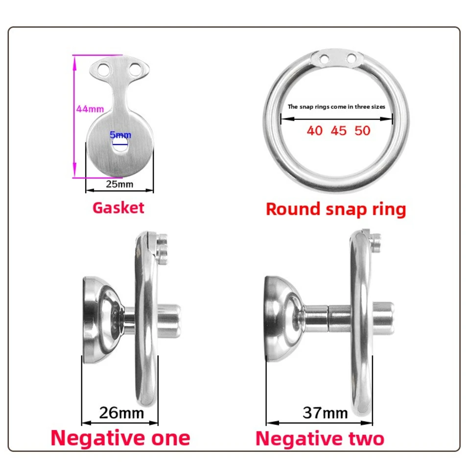 Metal Inverted Flat Negative Male Chastity Cage Detachable Cock Cage Urethral Catheter Penis Ring Dildos Fetish Sex Toys For Men view 2