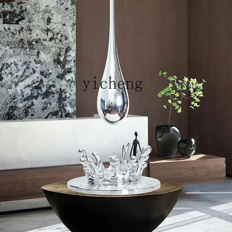 BJ-25  exhibition hall Hotel lobby hoisting water drop sculpture Light luxury electroplating pendant Commercial center jewelry