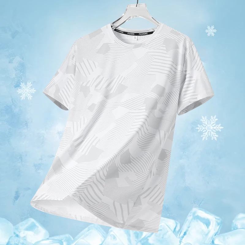Male Running T-shirt Summer Breathable Wear-Resistant Fitness Sports T-shirt Outdoor Lightweight Jogging Gym Training Sportswear image 2