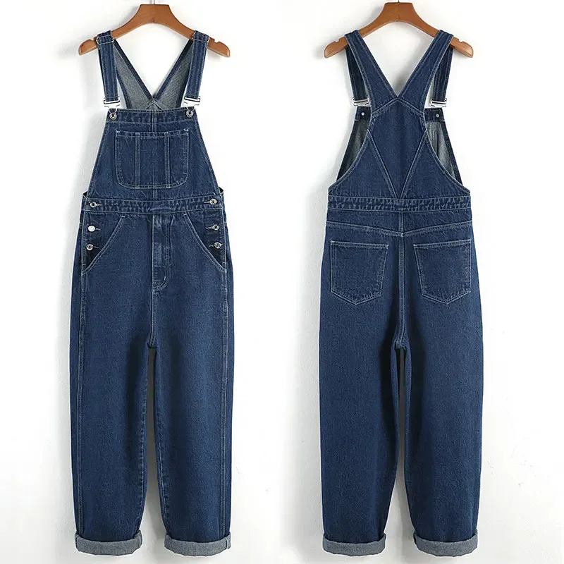 2025 Men's Bib Jeans Straight Denim Jumpsuit Fashion Suspenders Hip-hop Overalls Pants Plus Size 5XL