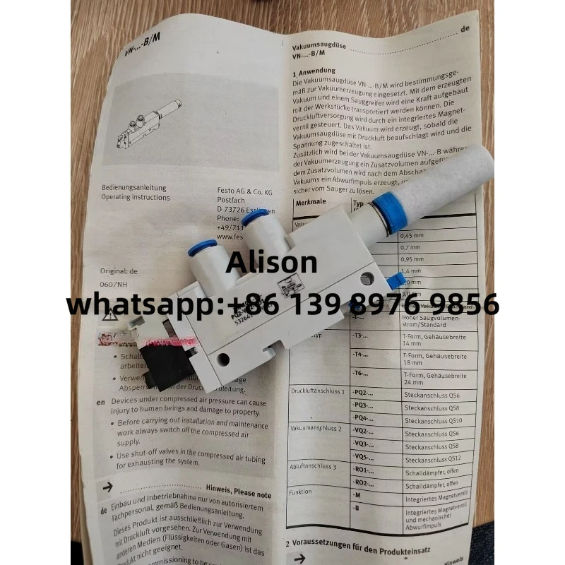 

532641 Вакуумный генератор VN-10-L-T3-PQ2-VQ2-RO1-B