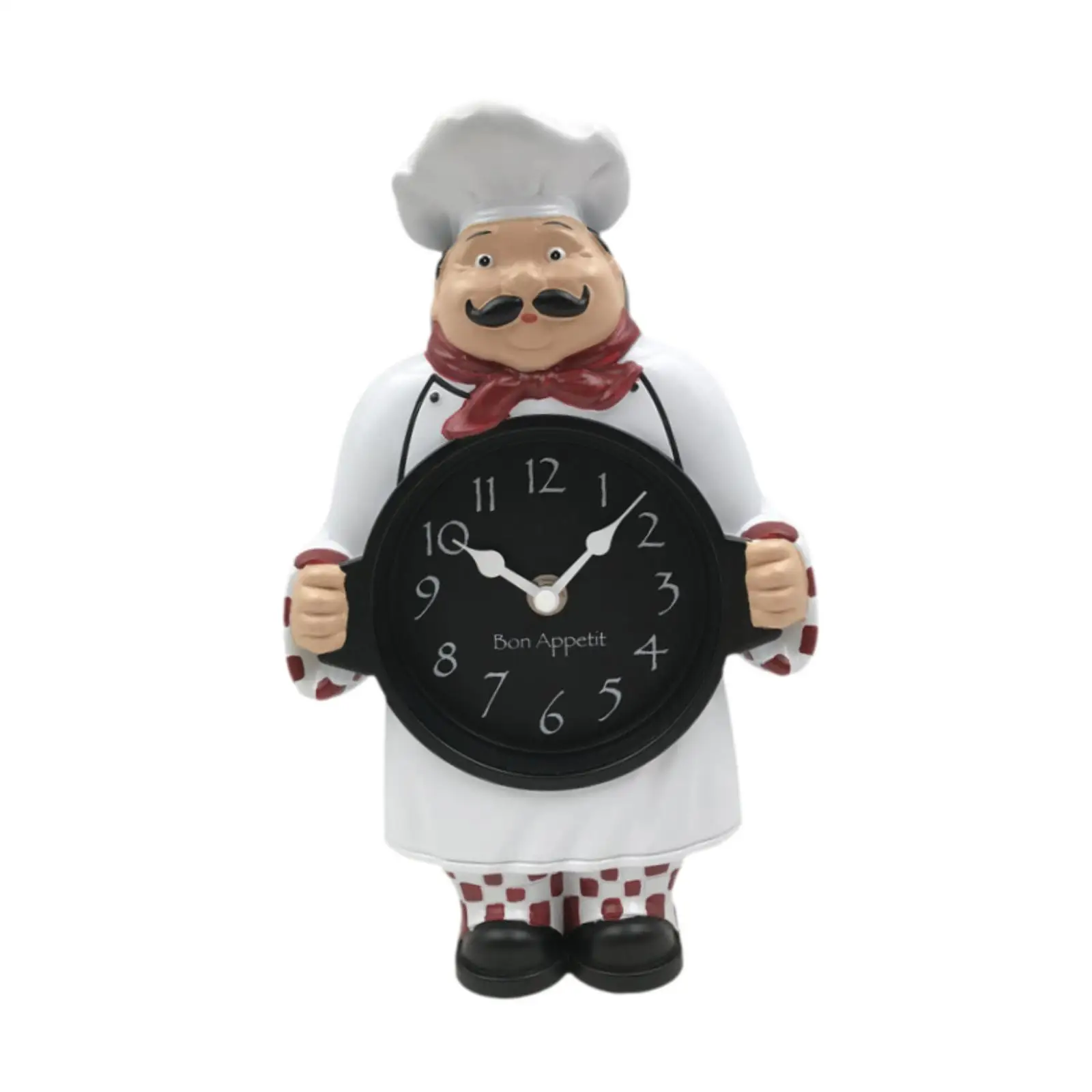 Stylish Chef Wall Clock Modern Design Desk Clock for Kitchen Dining Room Cafe Restaurant Home Interior Decor
