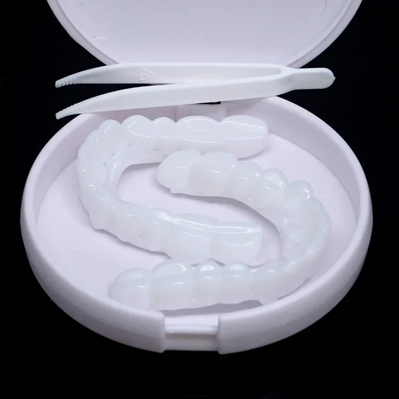 Sdotter Teeth Whitening Fake Tooth Cover Snap On Silicone Smile Veneers Teeth Upper Beauty Tool