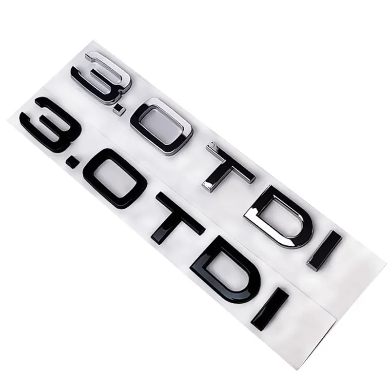 Chrome Black ABS Letters 2.0 TDI 3.0 TDI Rear Boot Trunk Logo Badge Emblem Sticker Decal for A3 A4 A5 A6 Q3 Q5 Q7 S7