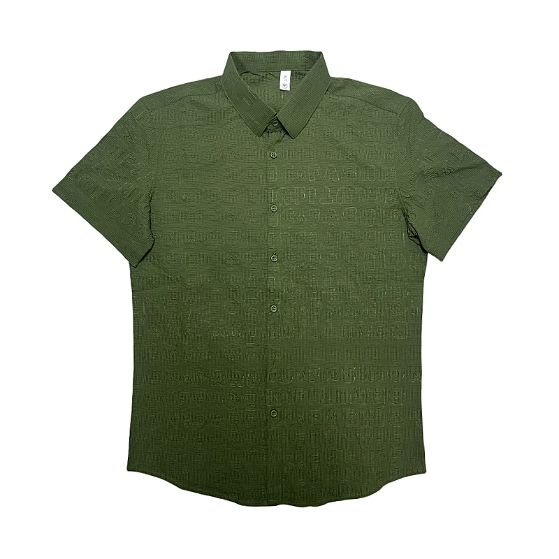 Summer Short Sleeve Letter Printed Shirts For Men British Style Men's Summer Clothing Slim Fit Casual Plain Shirt Plus Size 4XL