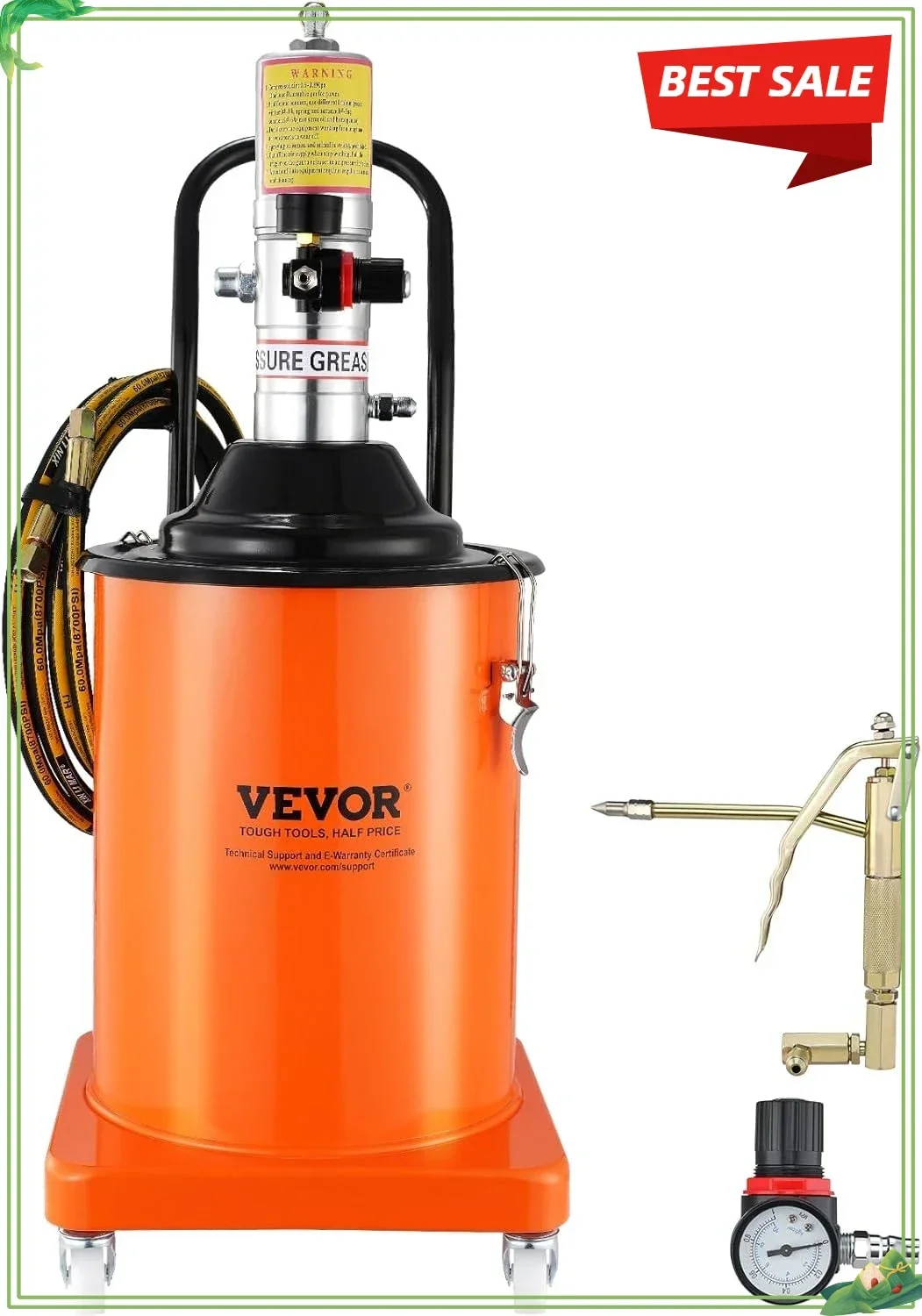 

Hot sales Grease Pump, 5 Gallon Air Pump with 13 ft High Pressure Hose and Gun, 20L Pneumatic Pump