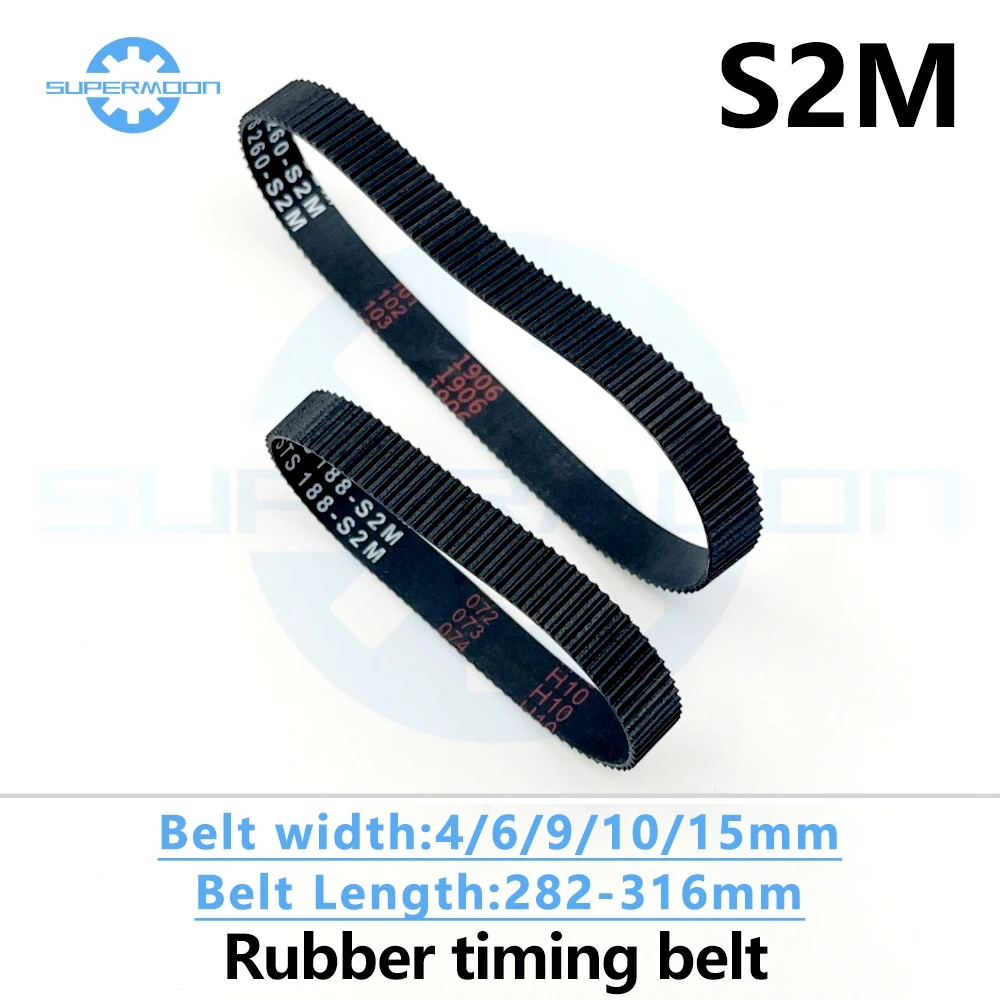 S2M Timing Belt Length 282 284 286 288 290 292 296 298 300 302 304 306 308 310 312 314 316mm Width 4-15mm Closed-Loop Drive Belt