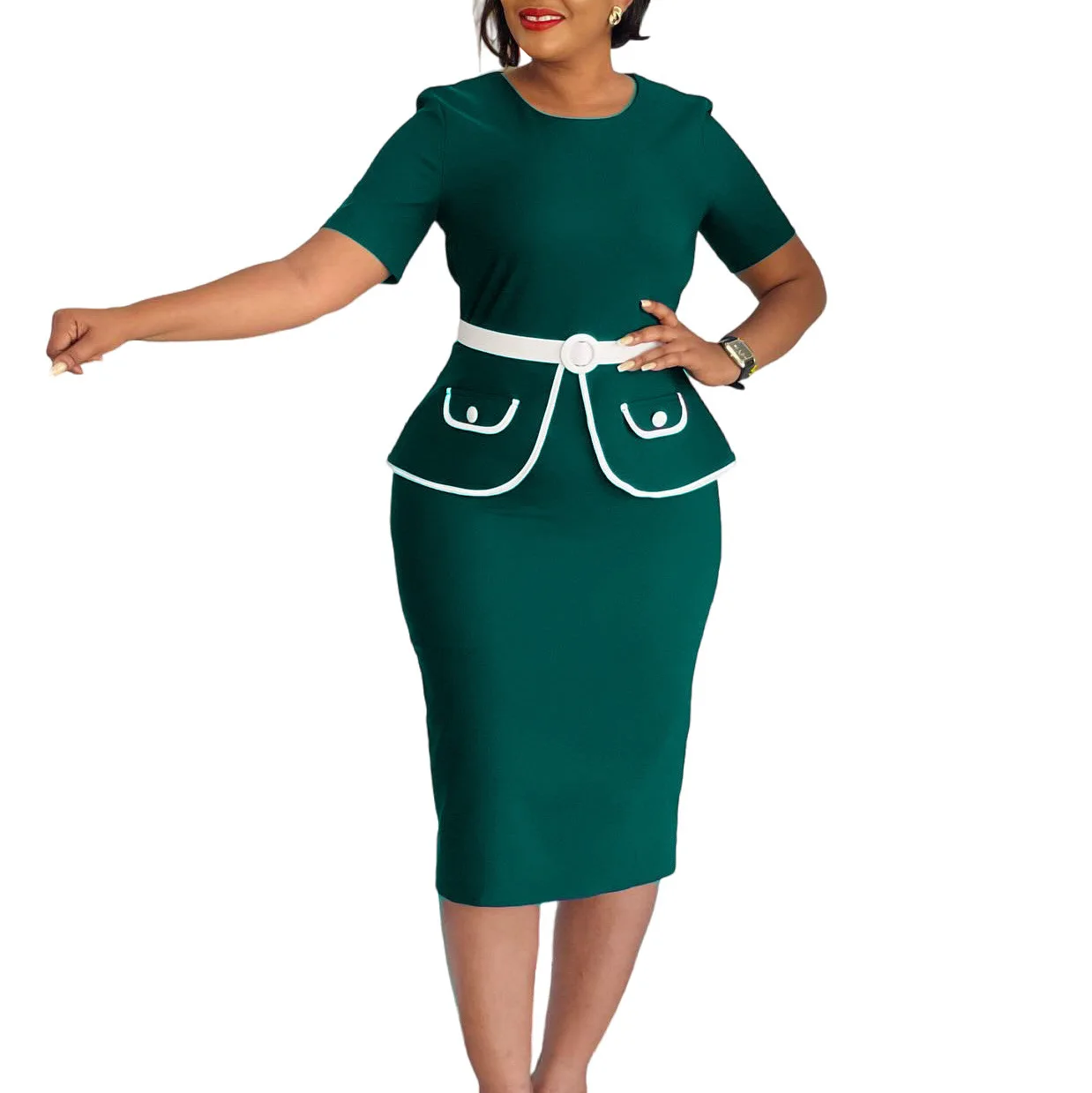 

S-3XL Dashiki African Dresses for Women Summer Elegant African Short Sleeve O-neck Party Evening Bodycon Dress Africa Clothing
