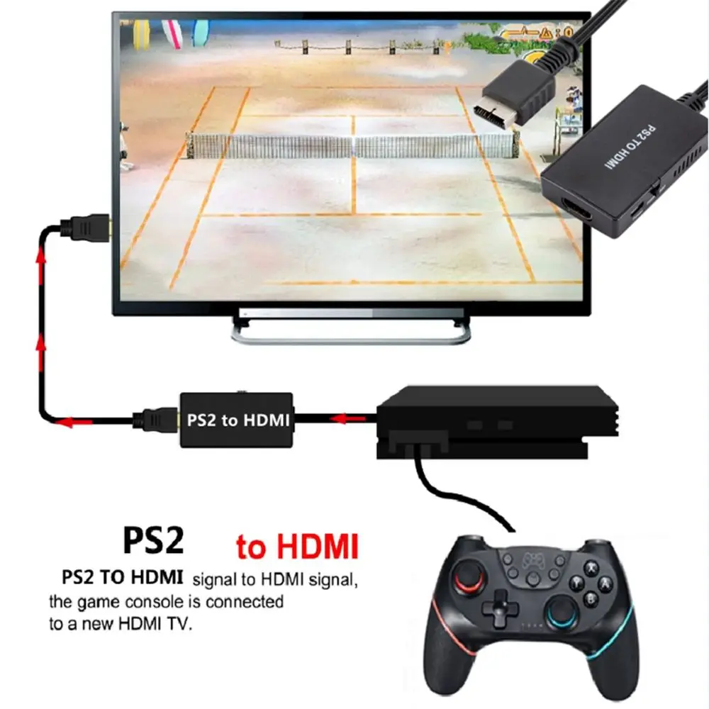 Высокое качество 1080P игровой ПК PS2 к HDMI адаптеру HDTV режим отображения аудио-видео конвертер для PS1/2/3