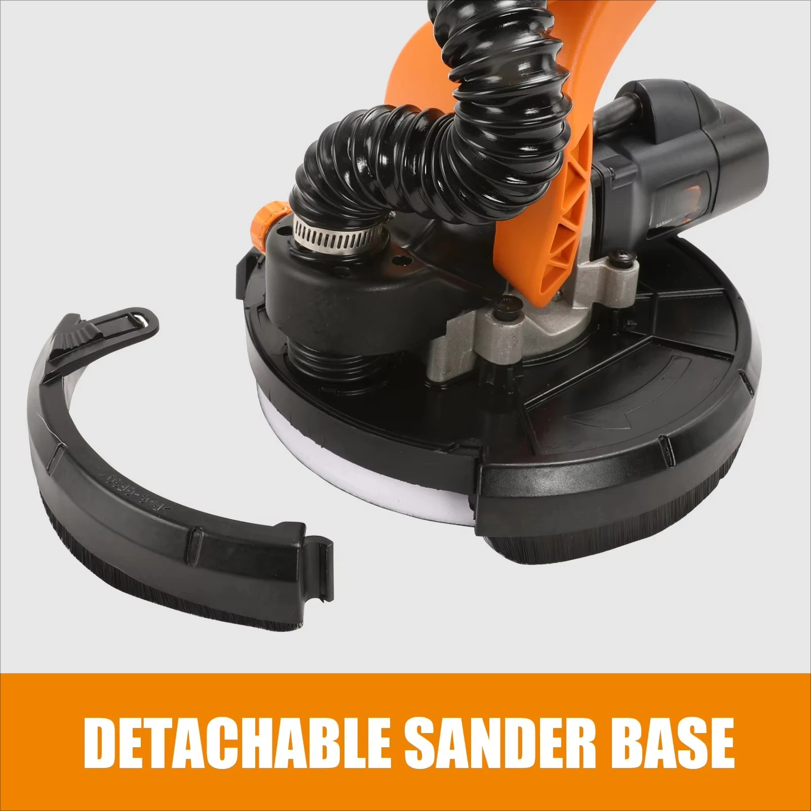 710W 225mm Drywall Sander Ceiling Grinder with Foldable Telescopic Design and Variable Speed 600-1500 rpm