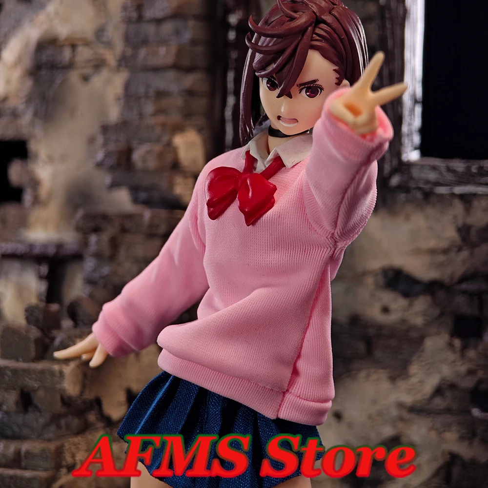 1/12 Mobile Suit Girl Multi Pink Hoodie Long Sleeved Pullover Blue Pleated Skirt Fit 6inch Women Soldier Action Figure Body