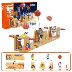 Children Early Education Tabletop Swing Basketball Desktop Game 2 Player Battle Volley Shot Interactive Board Game Toy