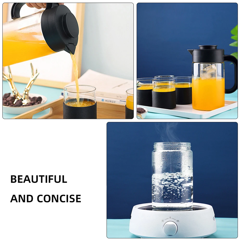 

Large Glass Water Jug Cold Kettle Multipurpose Handmade Explosion Proof Tea Kettle Juice Jug with Handle Glass Pitcher