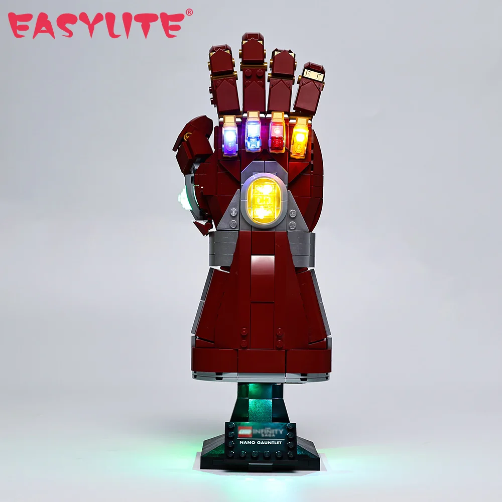 EASYLITE No Building Blocks LED Light Set For 76223 Nano Gauntlet Gloves Collectible Model Bricks DIY Toys Only Lighting Kit