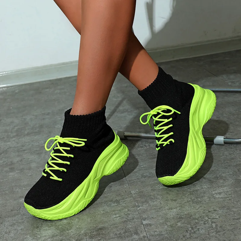 Thick Soled Socks Women's Shoes Comfortable Breathable Casual Sports Single Shoes Fashion Matching Outdoor Shoes image 6