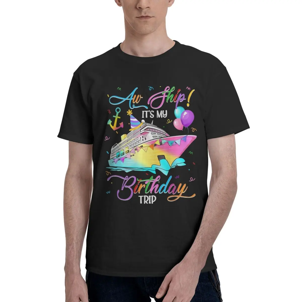 Motion Cruise Birthday Party Decor Tshirt Title Funny Graphic High grade Fitness Eur Size