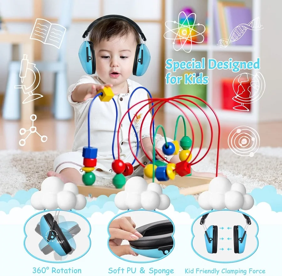 Kid Ear Protection Baby Noise Earmuffs Noise Reduction Ear Defenders earmuff for children Adjustable nrr 25db Safety Muffs