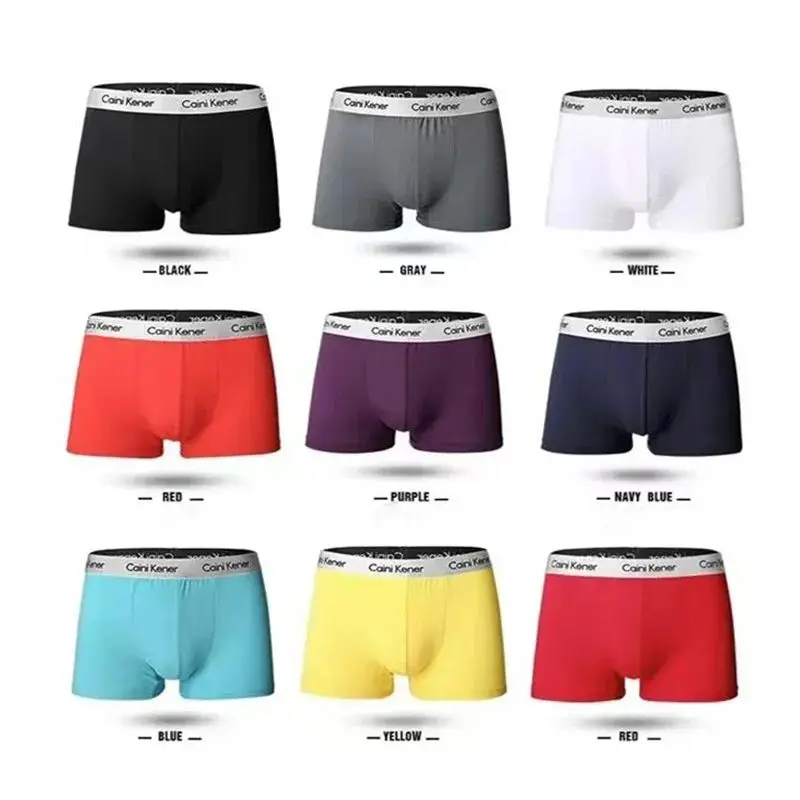 5 Pcs Man Solid Shorts Underpants Man Men\'s Panties Men Boxer Underwear for Male Couple Sexy Set Soft Mens Underwear Large Size