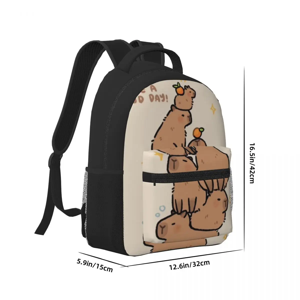 Cute Capybara New Fashionable For Girls Boys Large Capacity Student Backpack Lightweight waterproof Backpack 17inch