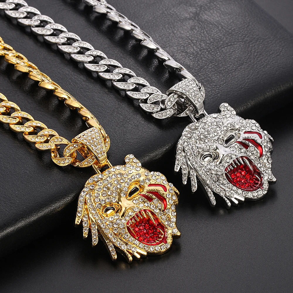 Vintage Fashion Leopard Head Necklace Exaggerated Personality Leopard Head Neck Chain For Men Women Hip Hop Jewelry Gift