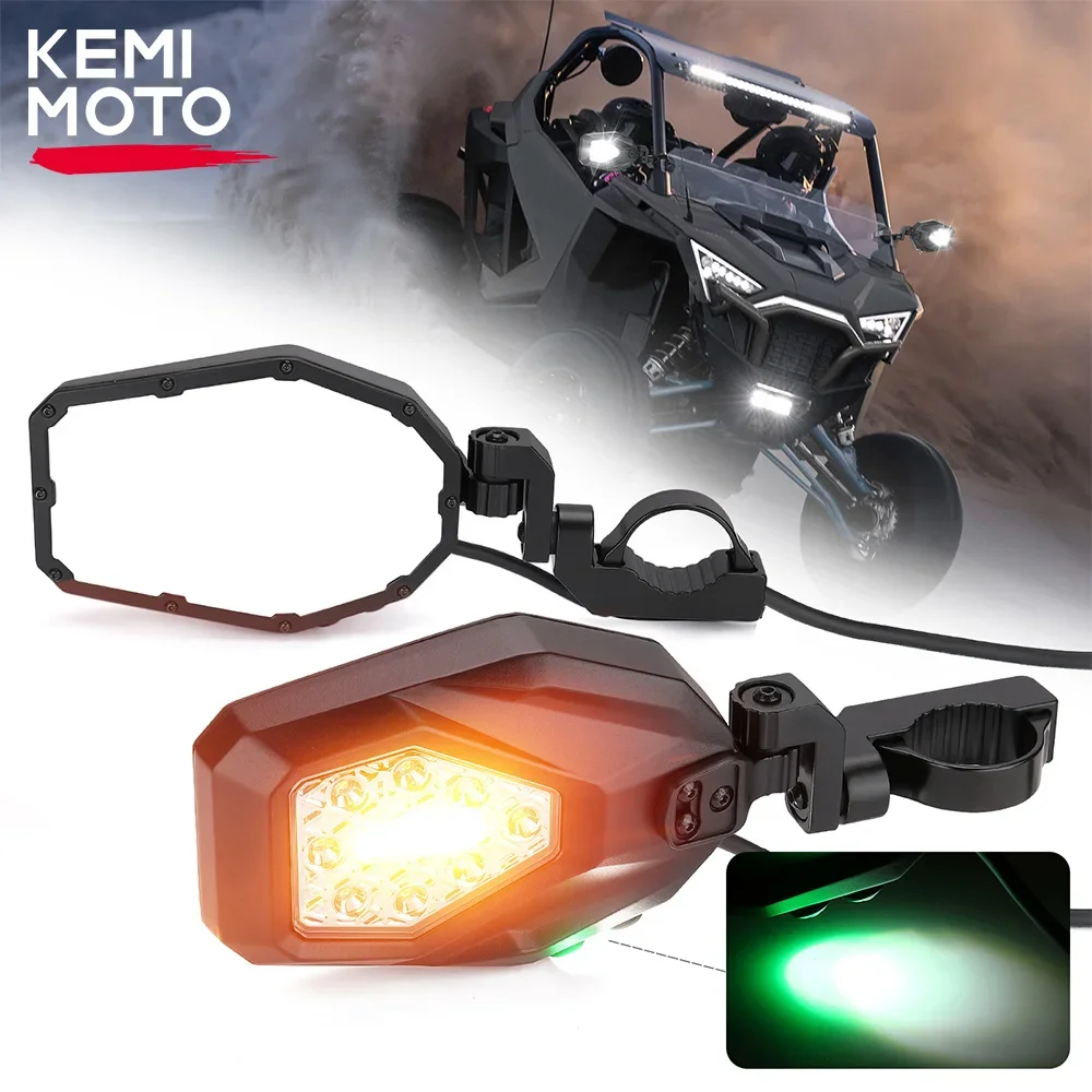 

UTV Rearview Side Mirror w/ Light for Kawasaki Teryx Mule for Honda Pioneer for Cfmoto for Kubota RTV for Can-am for Arctic Cat