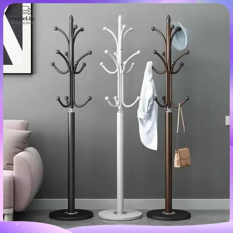 Modern White Tree Coat Rack Heavy Duty Metal Floor Standing Hat Hanger 50kg Capacity Easy Assembly Living Room Bedroom