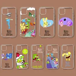 Cute Cartoon Happy tree friends Phone Case For iPhone 11 12 Mini 13 14 Pro XS Max X 8 7 6s Plus 5 SE XR Transparent Shell