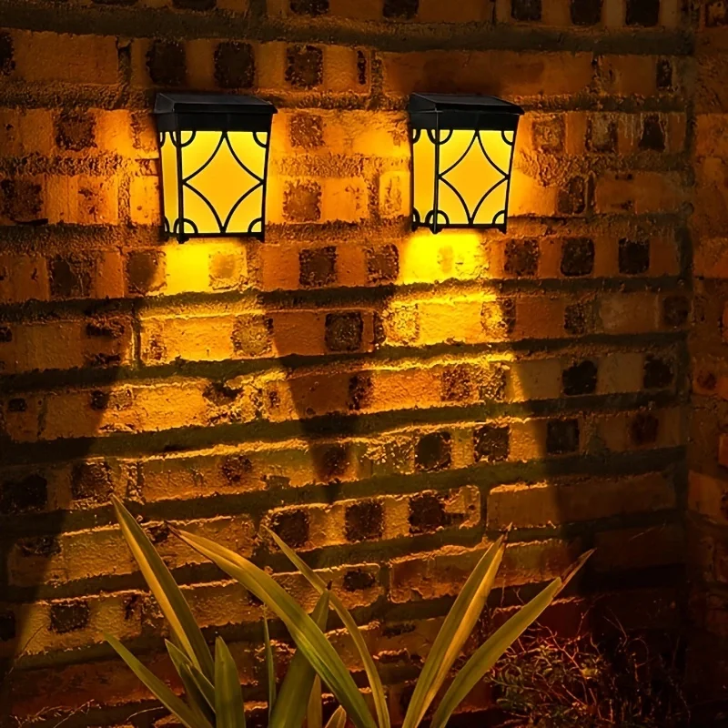 

1 шт., солнечный настенный светильник, уличный водонепроницаемый светильник для двора, ландшафтное украшение для двора для заборов, углов и крыльев с