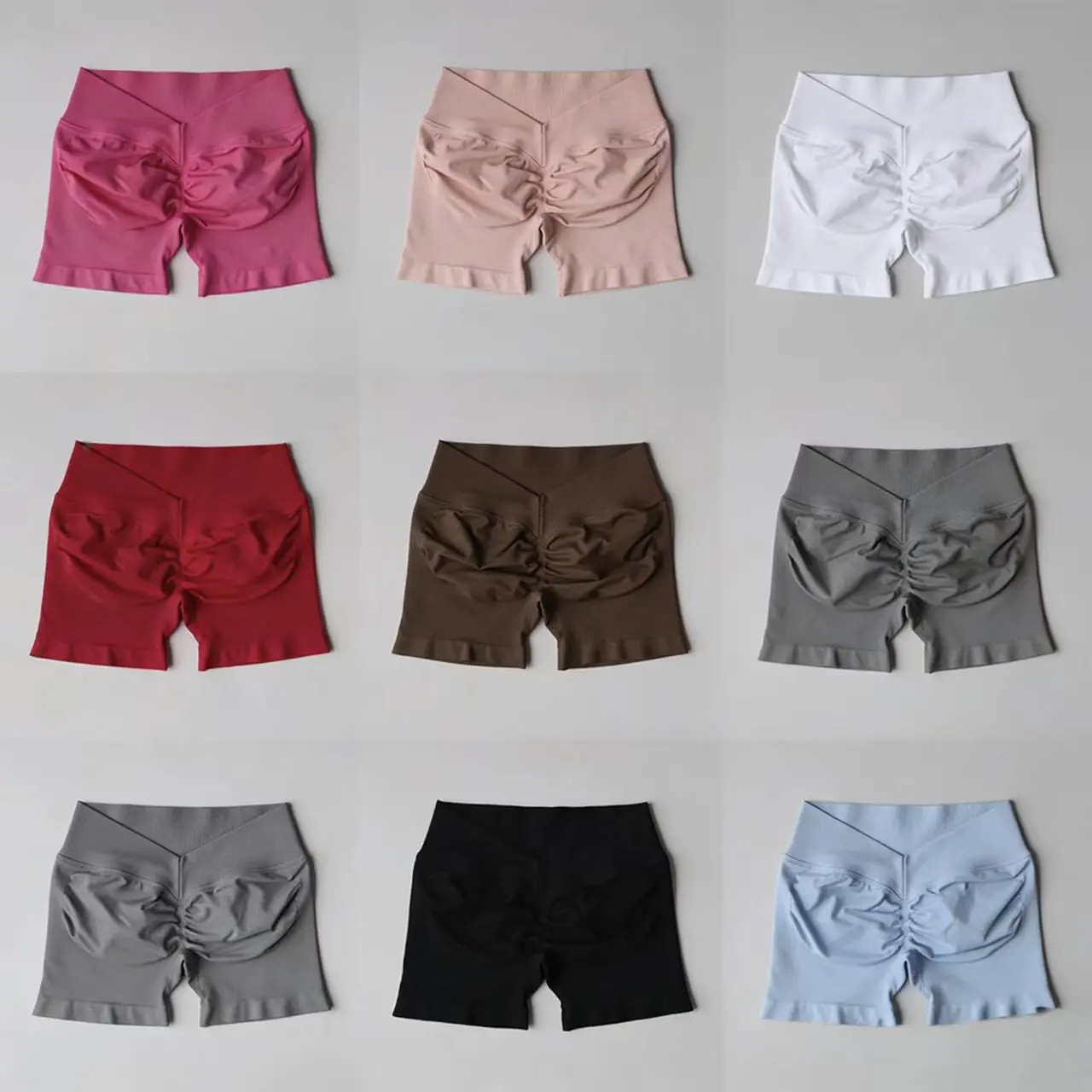 Shorts de Yoga para Mujer, Sin Costuras, Cintura Alta, Levanta Glúteos, Control de Abdomen, Alta Elasticidad, Shorts Deportivos para Gimnasio y Fitness