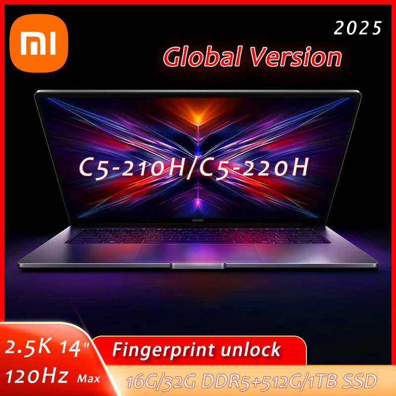 Xiaomi Redmi Book 14 2025 Laptop Intel Core 5 220H/210H Processor 16G/32G DDR5+512G/1T SSD 14inch Notebook Office Ultrabook PC