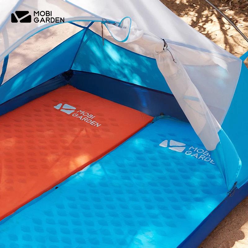 MOBI GARDEN กลางแจ้งอัตโนมัติ Inflatable Pad Splice 3.5 ซม.หนาแบบพกพา Ultralight Camping Climbing Moisture-proof Pad