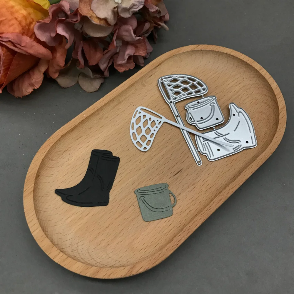 1pcs metal cutting dies cut die mold Catching net bucket shoes Scrapbook paper craft blade punch stencils dies