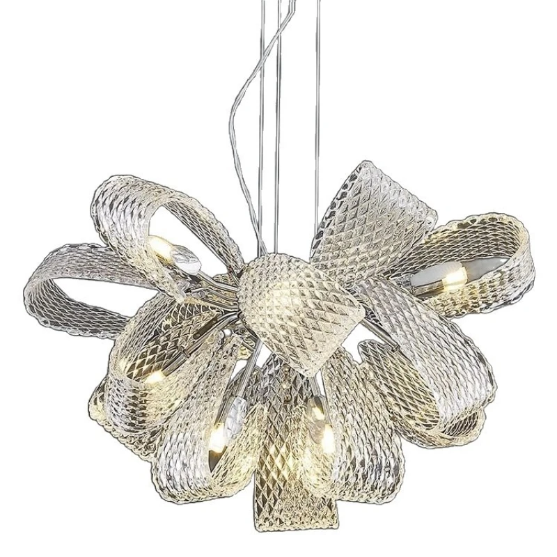 

Italian postmodern minimalist bow chandelier designer light luxury creative art design feeling flower