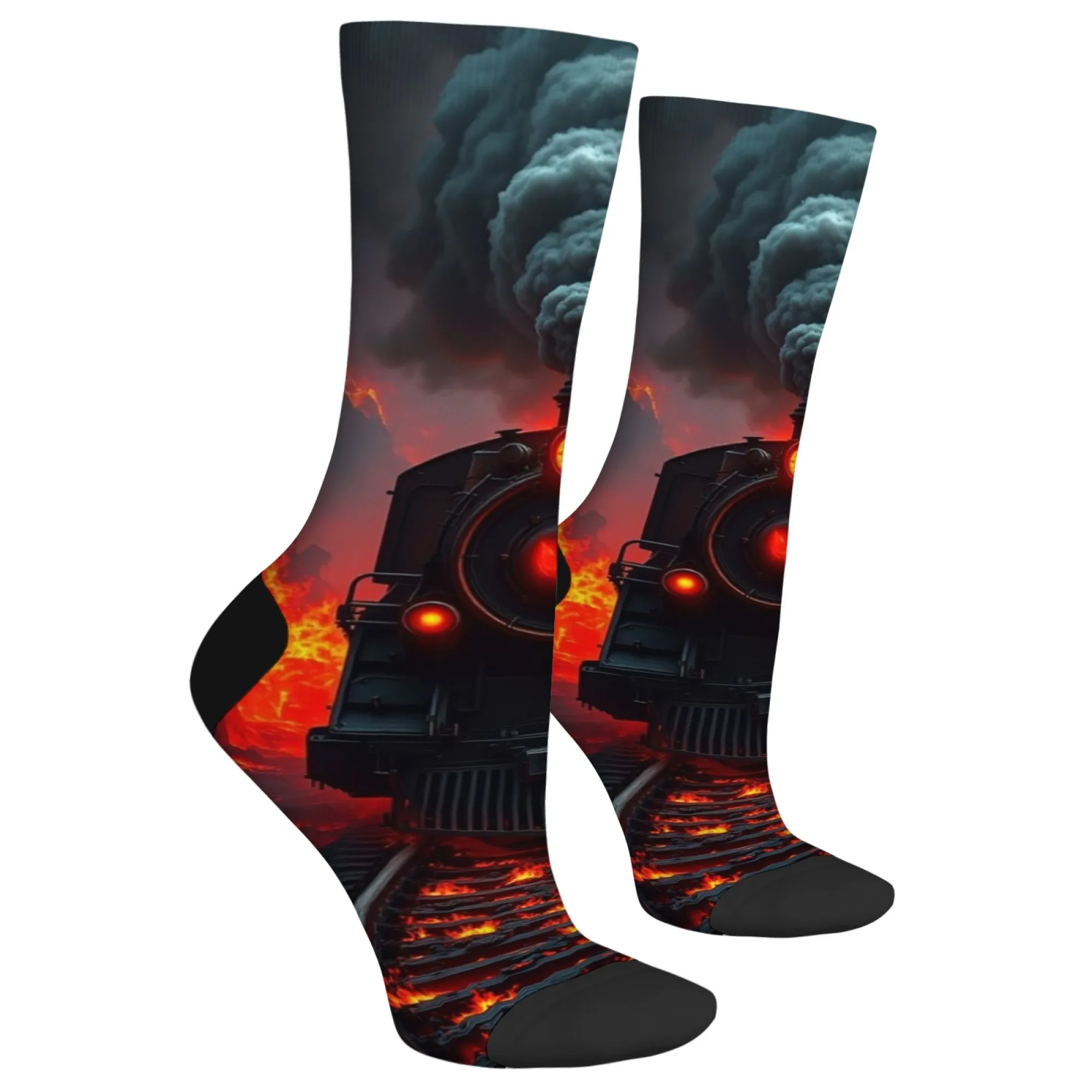 ลาวาเทรนย้อนยุคแฟชั่นถุงเท้าผู้ชายสไตล์สตีมพังค์แปลกใหม่ตลกถุงเท้าบีบอัดสบายระบายอากาศได้ดีสบายๆถุงเท้าฮิปฮอป