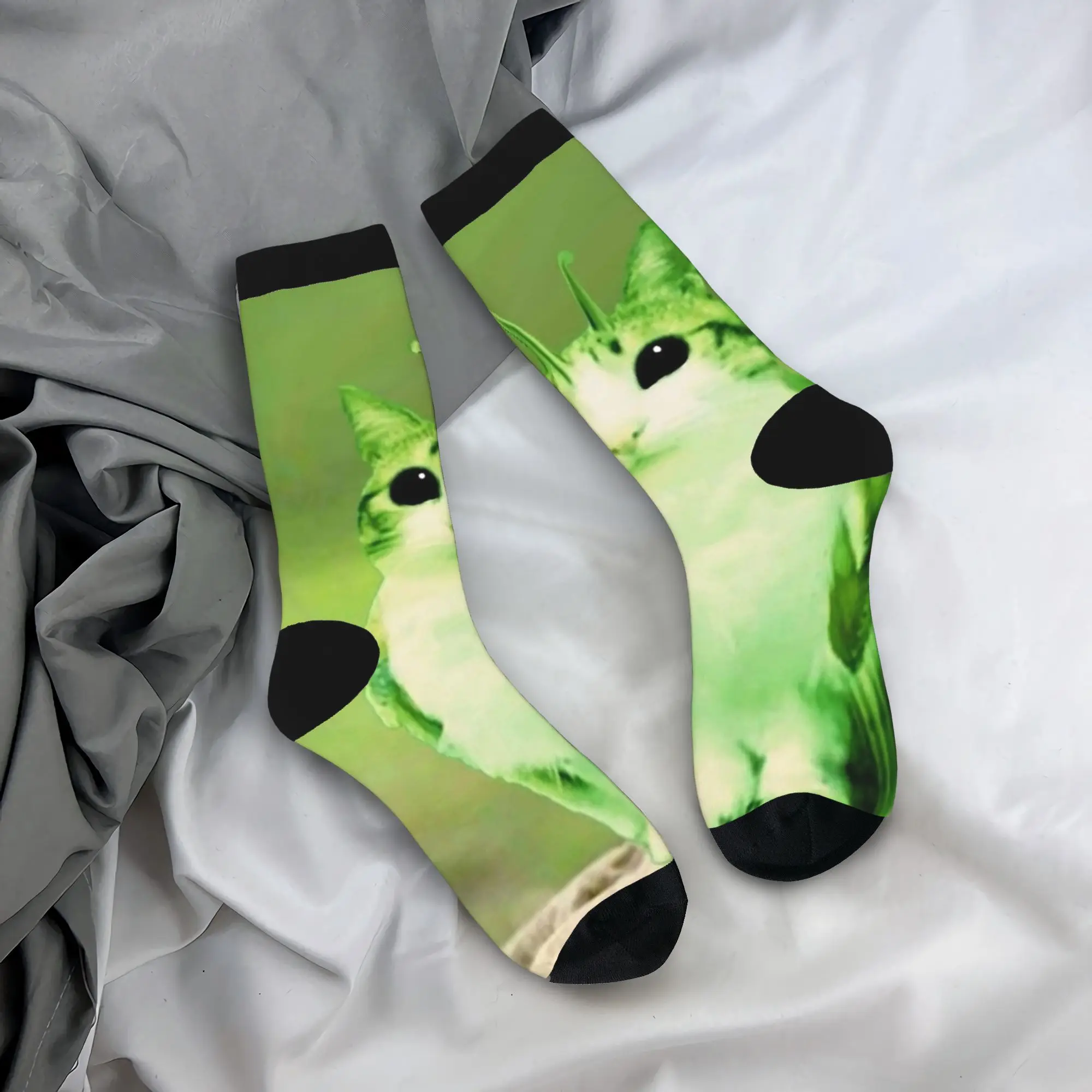 

Новые мужские носки с забавным принтом: сова, кошка, мемы, инопланетяне, Brainrot. Высококачественные женские носки из полиэстера для весны, лета, осени, зимы.