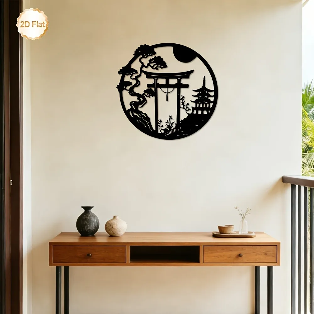 CIFBUY Metal Wall Art Japanese Torii Pagoda Iron Craft Sculpture Indoor Outdoor Garden Yard Home Decor Housewarming Gift
