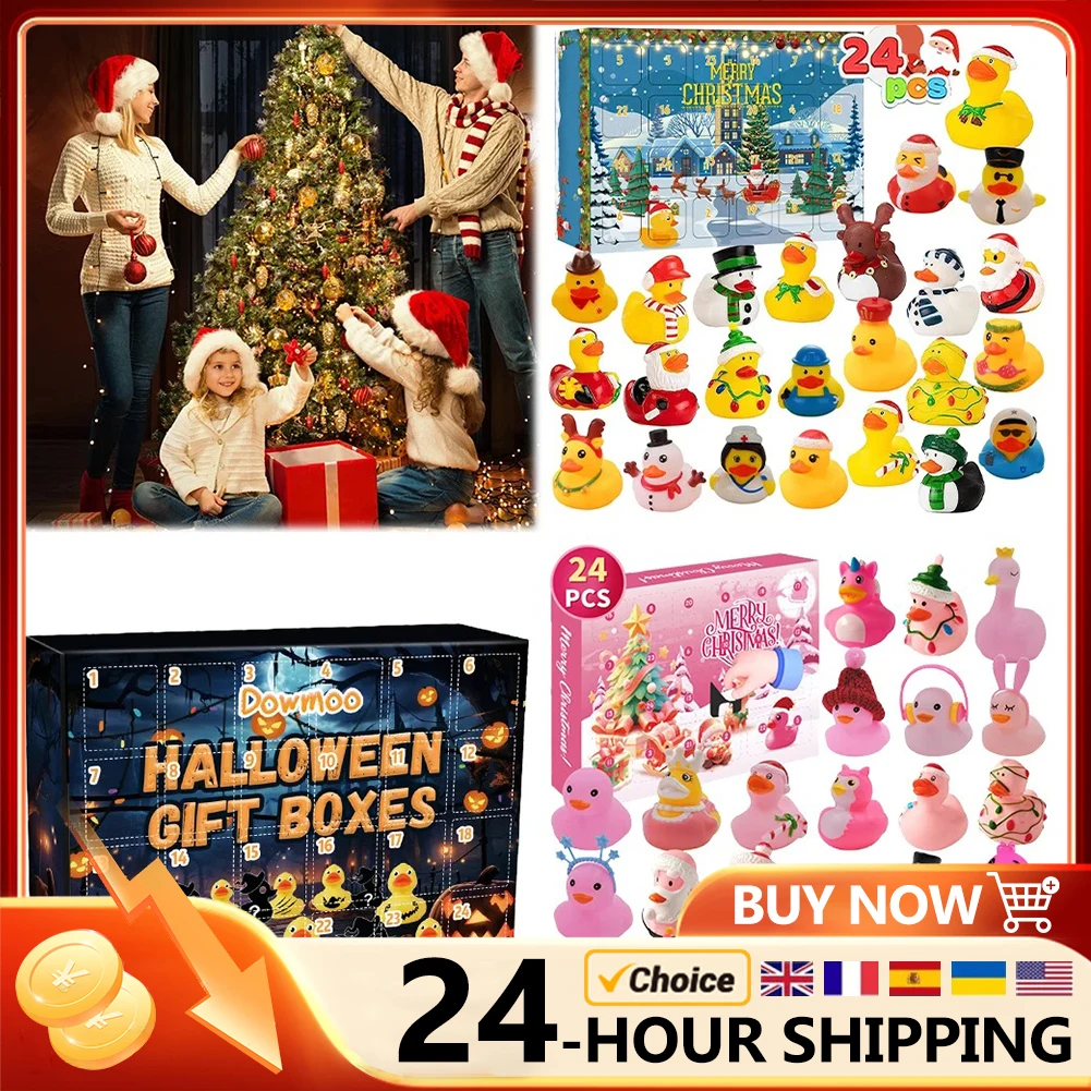 Advent Rubber Ducks Calendar 24 Days Funny Christmas Countdown Calendar Duck Advent Calendar Lovely for Kids Boys Girls Toddlers