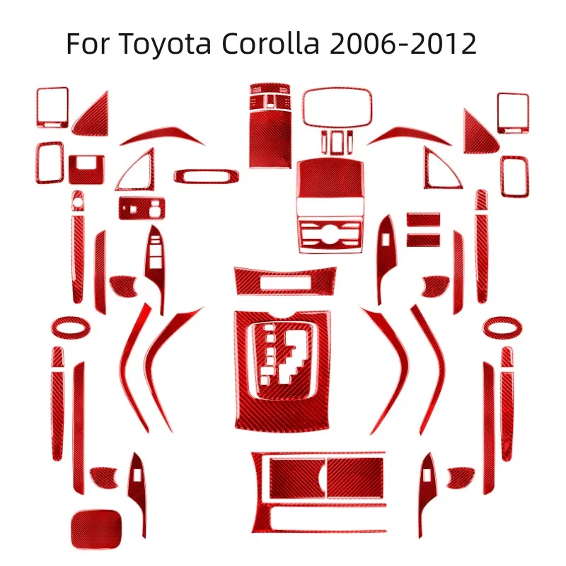 

For Toyota Corolla 2006 2007 2008 2009 2010 2011 2012 Styling Accessories Red Carbon Fiber Car Interior Decoration Sticker