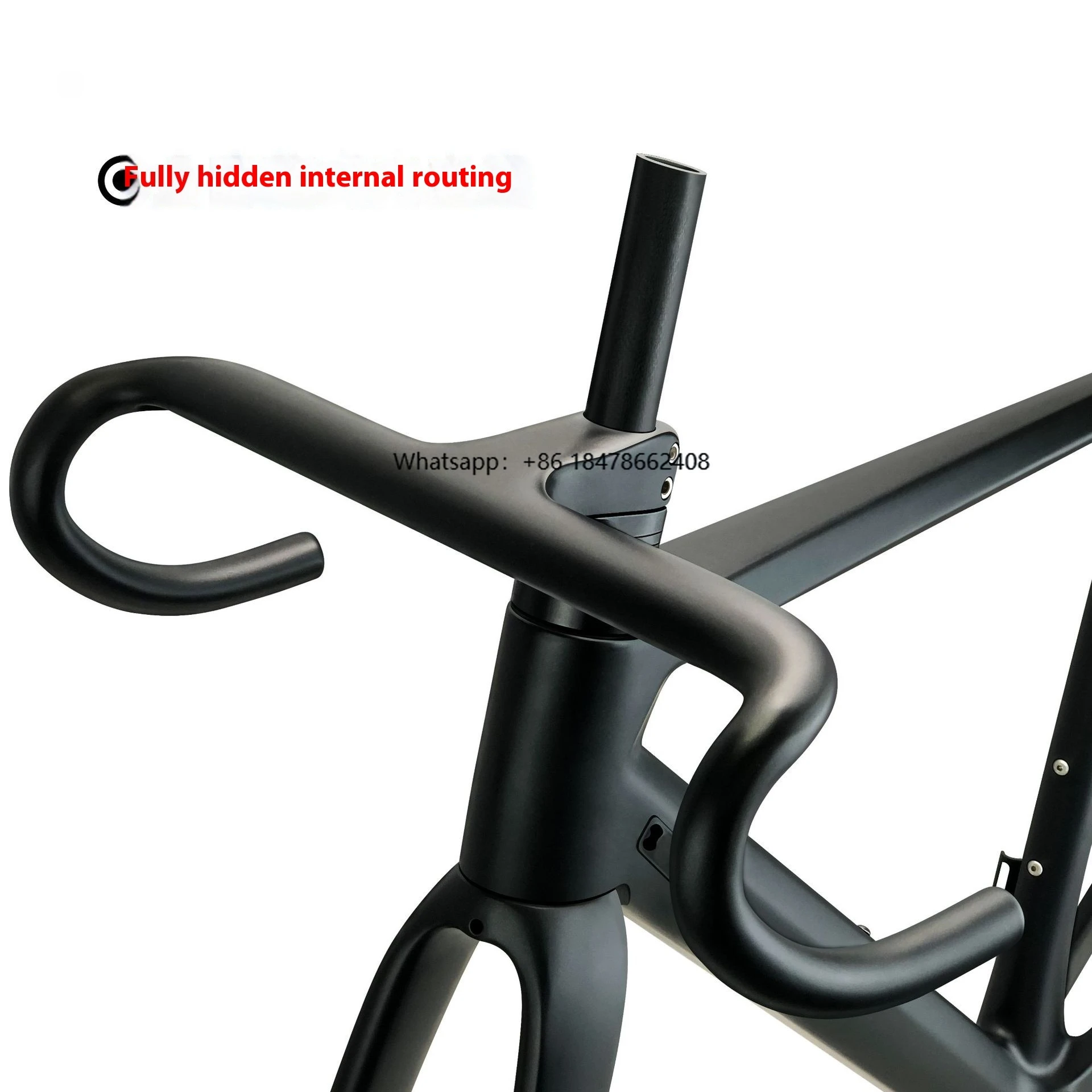 

700C Road Racing Bicycle Frame Set DIY Full Carbon Fiber Disc Brake Matte Finish No Logo Wind Breaking Fork Stem