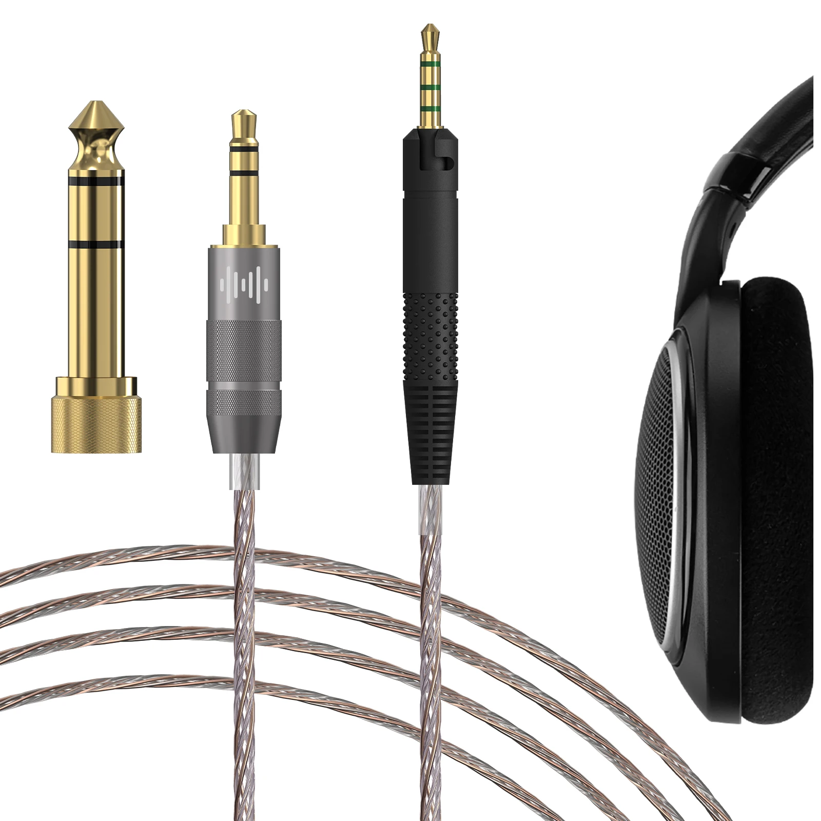 Geekria Apollo Copper Silver Mixed Upgrade Audio Cable for Sennheiser HD 400PRO, 598SR, 598 Cable, 2.5mm Headphones(10 Ft/300cm)