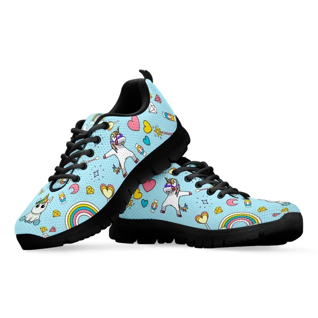 Cartoon Unicorn Design Luxury Brand Fashion Sneakers Heart Cartoon Flat Shoes Lightweight Casual Sneakers Zapatos