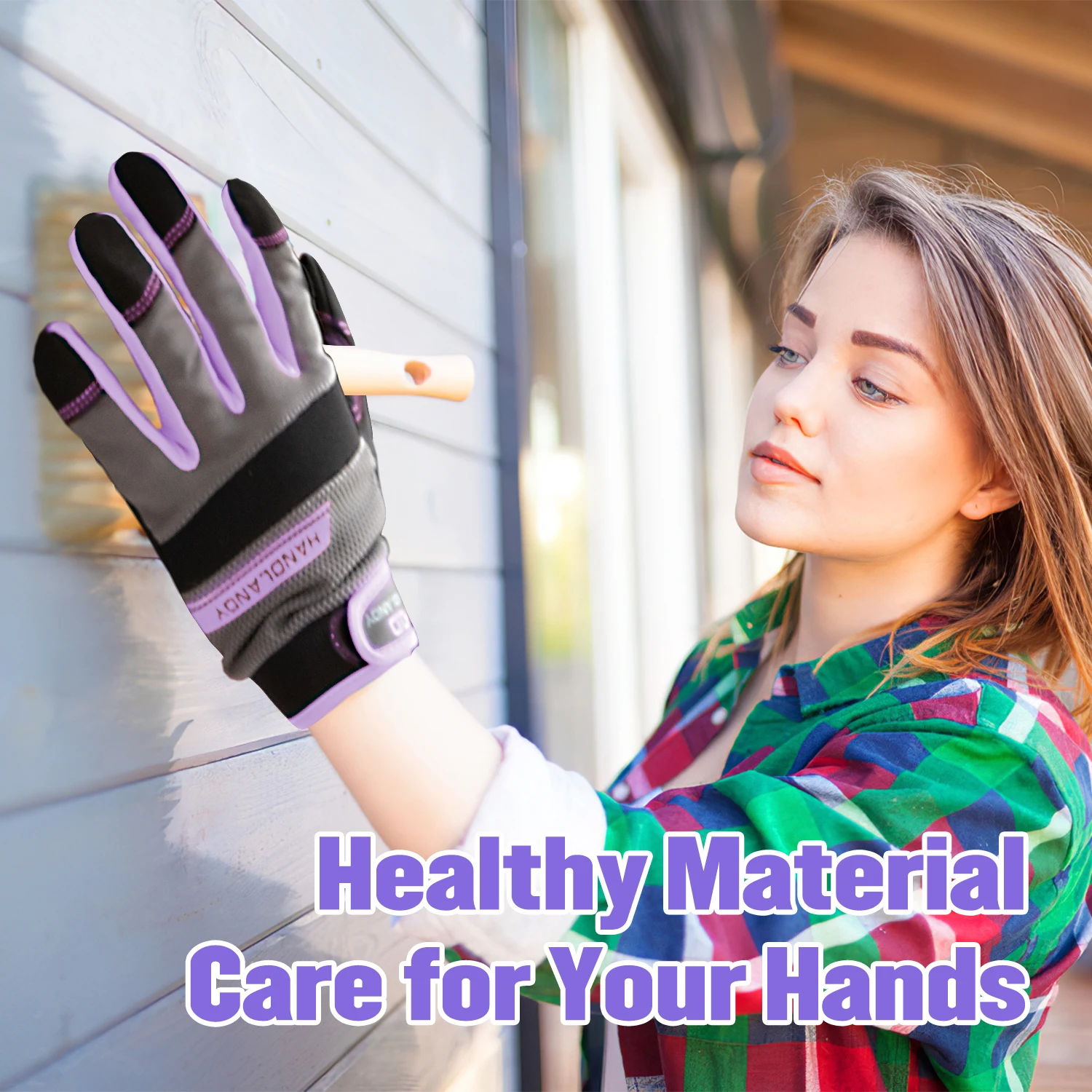 HANDLANDY Utility Work Gloves Women, Flexible Breathable Yard Work Gloves, Thin Mechanic Working Gloves Touch Screen