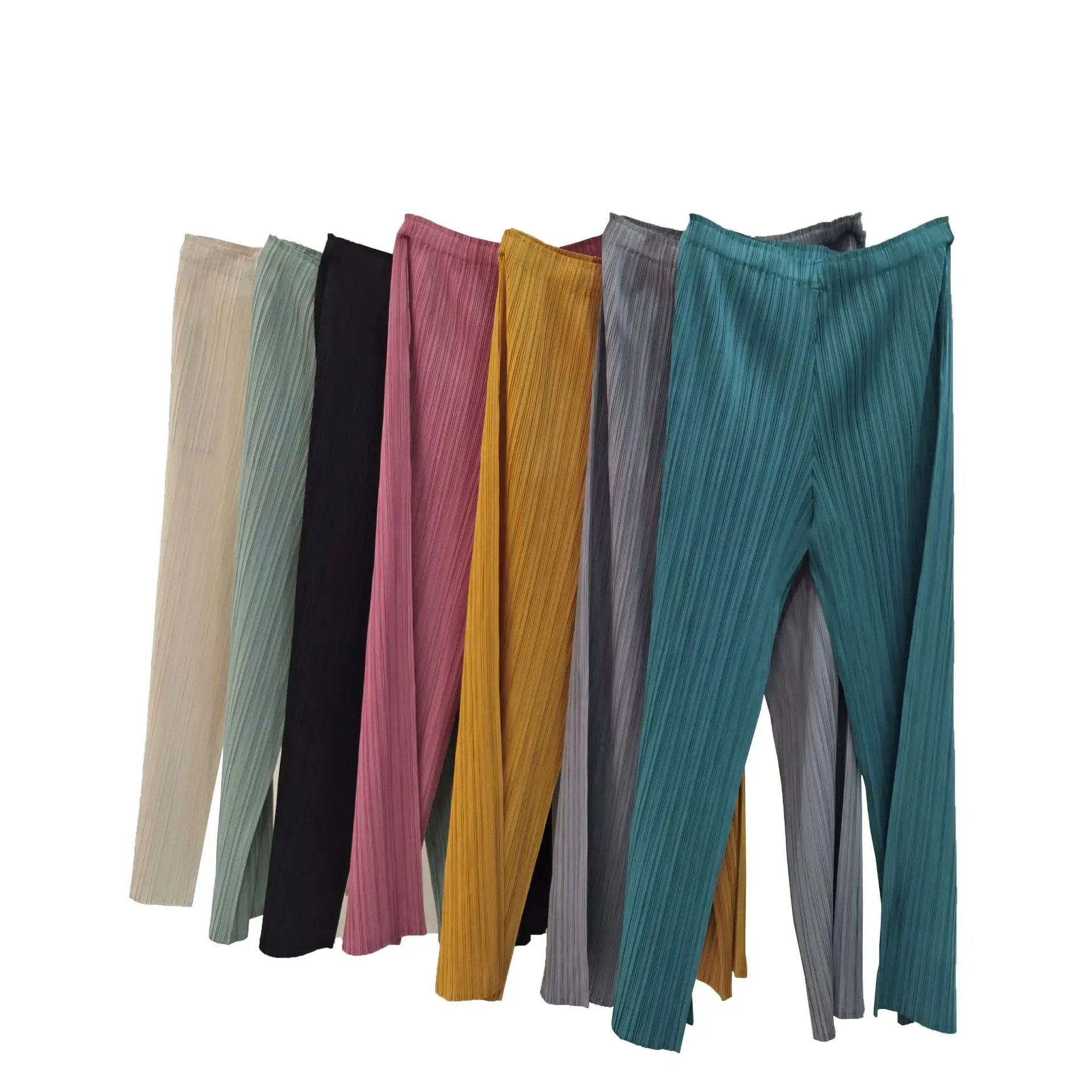 Miyake 2025, Freizeithose für Damen, Frühling und Sommer, einfache Stretch, locker drapiert, dünn, hohe Taille, plissiert, gerade Hose