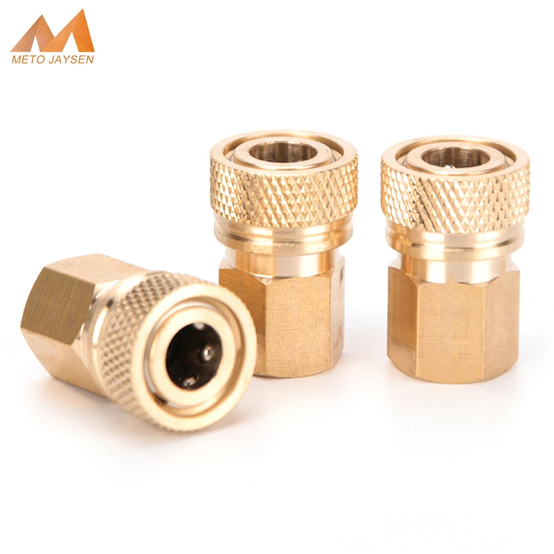 

8mm Air Refilling Coupler Sockets Copper Fittings Regular style M10x1 Thread Female Quick Release Disconnect 40mpa 3pcs/set