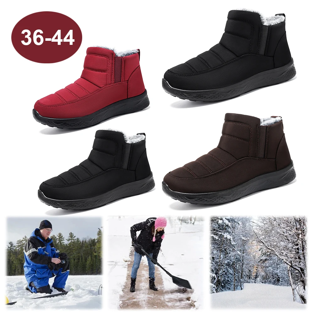 

Unisex Winter Snow Boots Waterproof High Top Winter Boots Non-Slip Flat Bottom Shoes for Outdoor Adventures